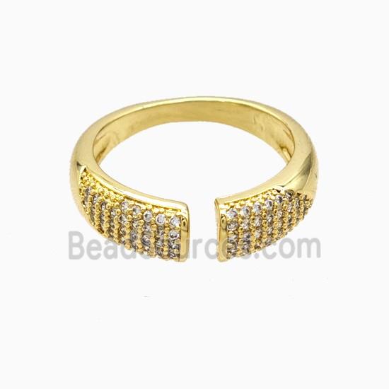 Copper Rings Pave Zirconia 18K Gold Plated