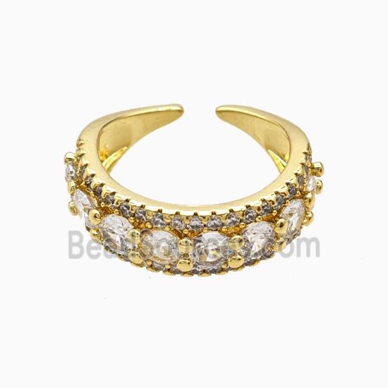 Copper Rings Pave Zirconia 18K Gold Plated