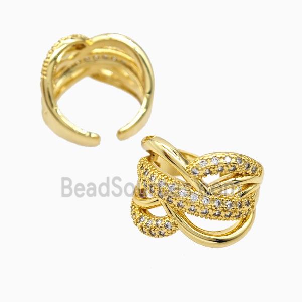 Copper Rings Pave Zirconia 18K Gold Plated