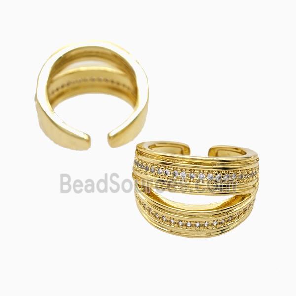 Copper Rings Pave Zirconia 18K Gold Plated