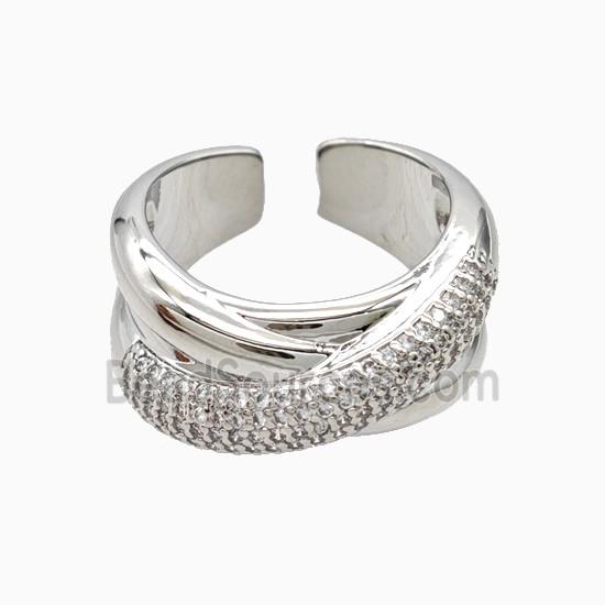 Copper Rings Pave Zirconia Platinum Plated