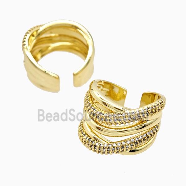 Copper Rings Pave Zirconia 18K Gold Plated