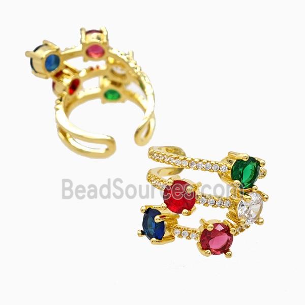 Copper Rings Pave Zirconia 18K Gold Plated