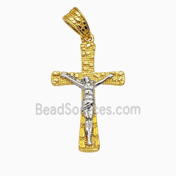 Copper Crucifix Cross Pendant Gold Plated
