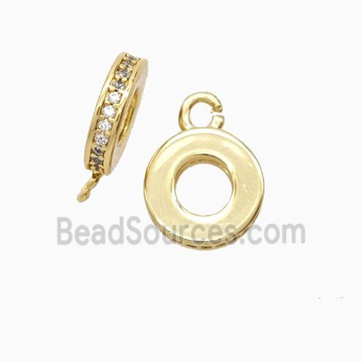 Copper Bail Pave Zirconia 18K Gold Plated