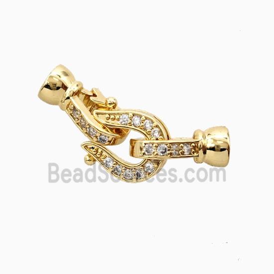 Copper Clasp Pave Zirconia 18K Gold Plated