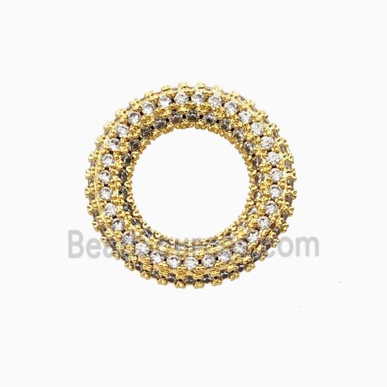 Copper Circle Connector Pave Zirconia 18K Gold Plated