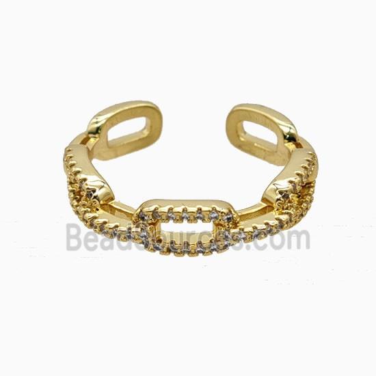 Copper Rings Pave Zirconia 18K Gold Plated