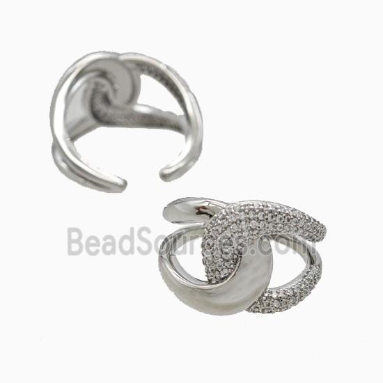 Copper Rings Pave Zirconia Platinum Plated