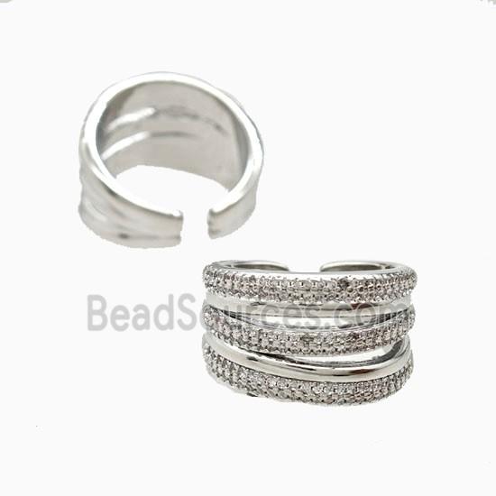 Copper Rings Pave Zirconia Platinum Plated