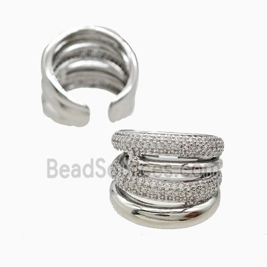 Copper Rings Pave Zirconia Platinum Plated