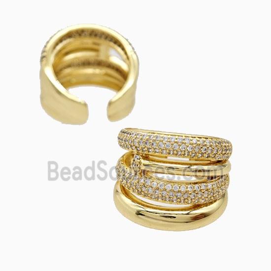 Copper Rings Pave Zirconia 18K Gold Plated