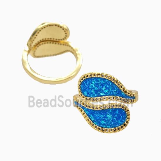 Copper Rings Pave Fireopal 18K Gold Plated