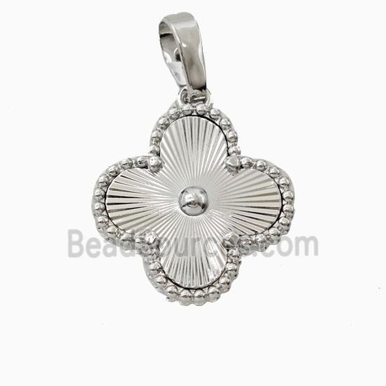 Copper Clover Pendant Platinum Plated