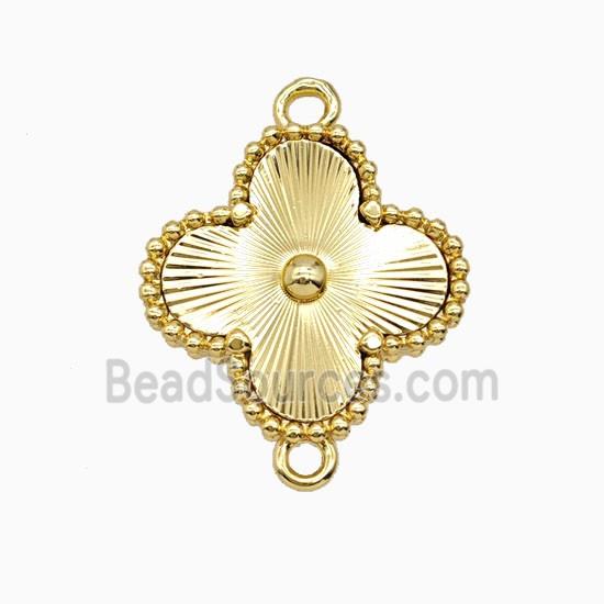 Copper Clover Connector 18K Gold Plated