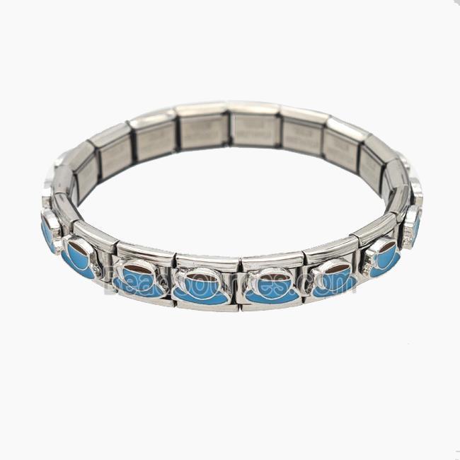 Stainless Steel Bracelet, Platinum plated