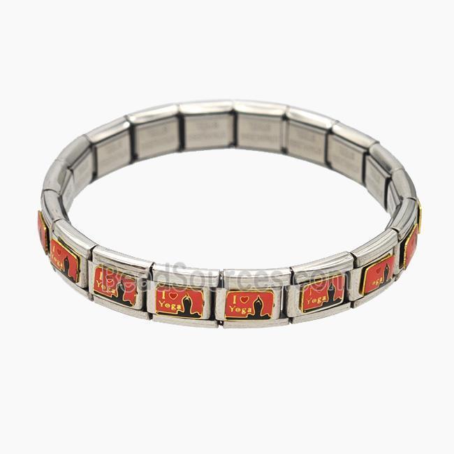 Stainless Steel Bracelet, Platinum plated