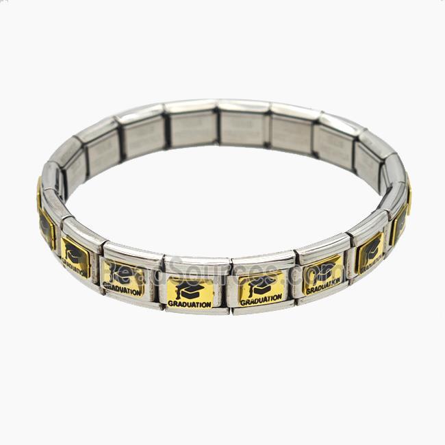 Stainless Steel Bracelet, Platinum plated