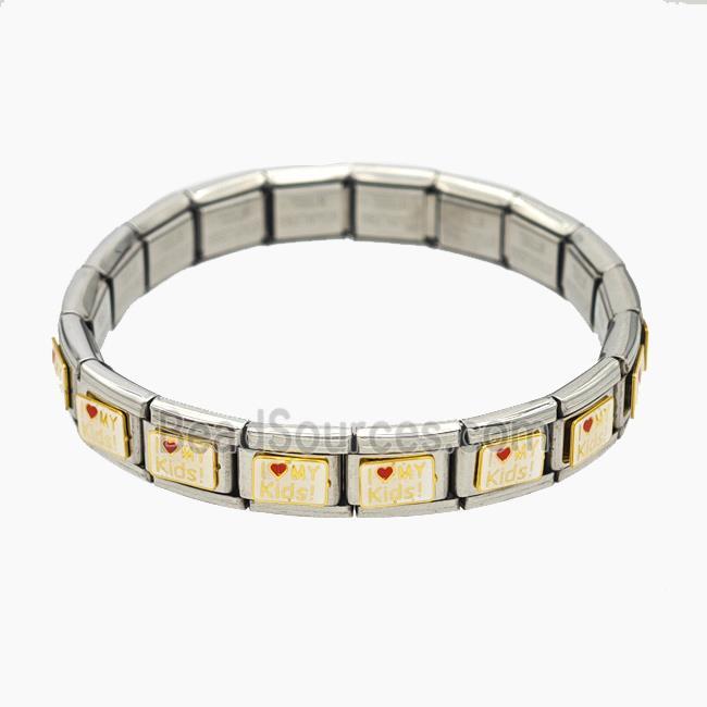 Stainless Steel Bracelet, Platinum plated