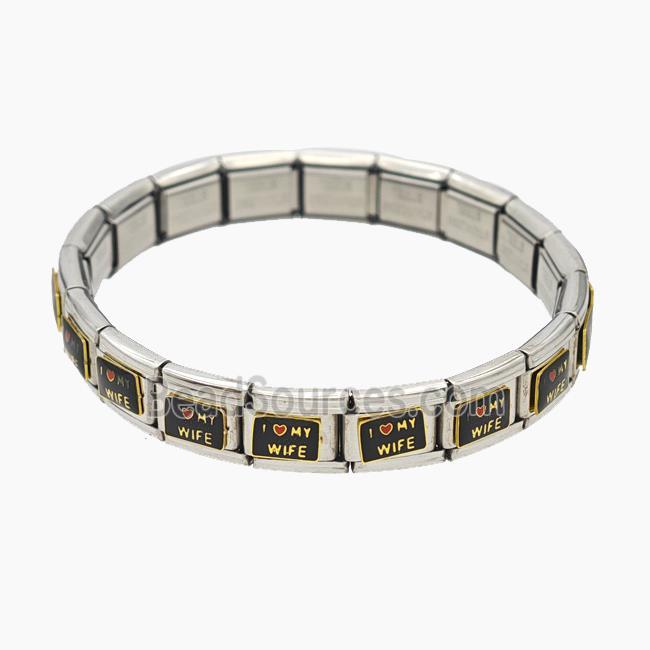 Stainless Steel Bracelet, Platinum plated