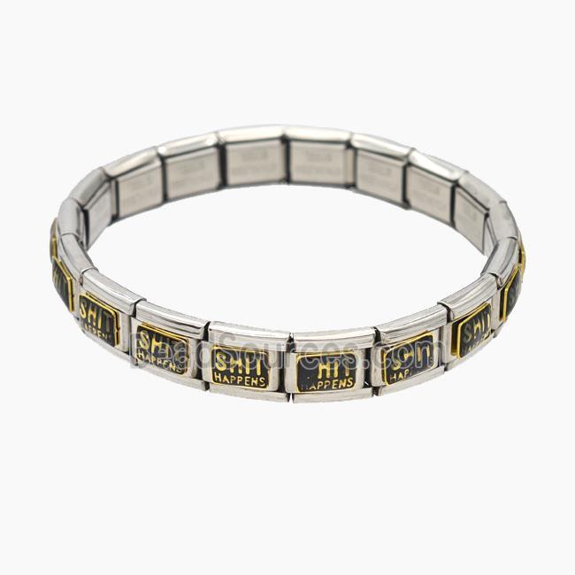 Stainless Steel Bracelet, Platinum plated