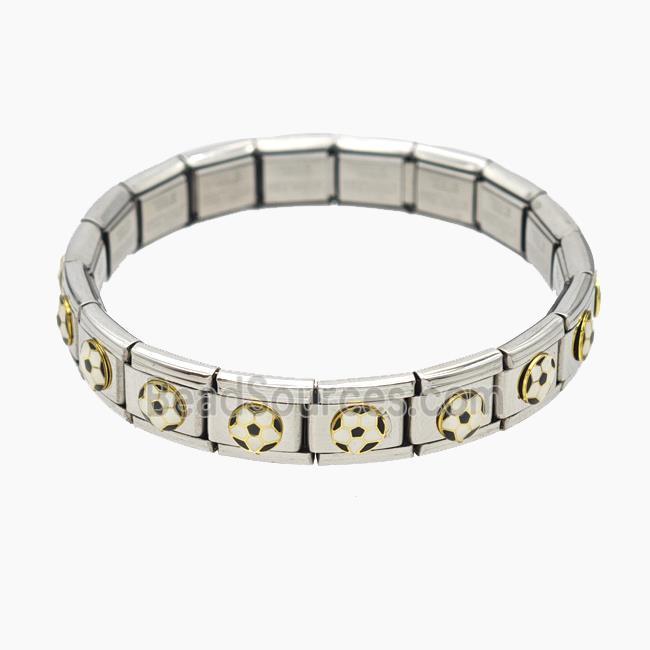 Stainless Steel Bracelet, Platinum plated