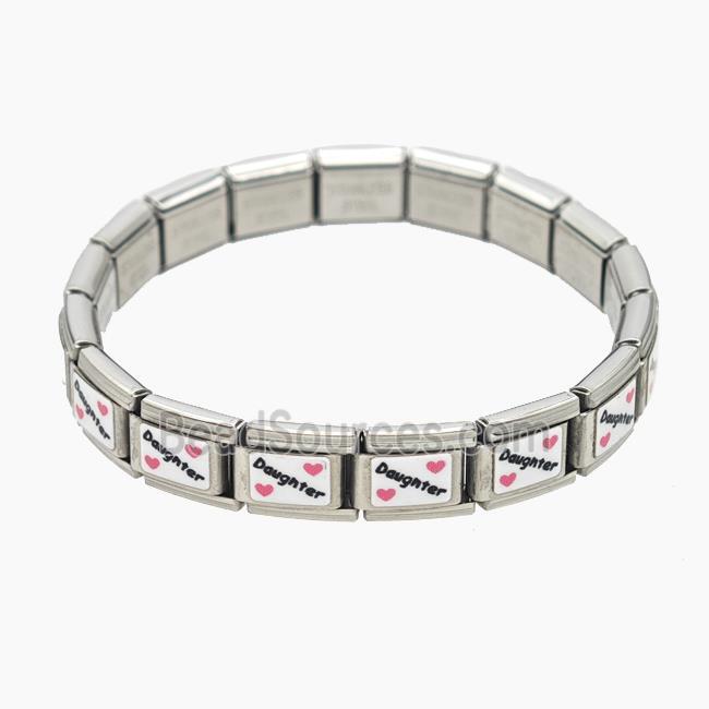 Stainless Steel Bracelet, Platinum plated