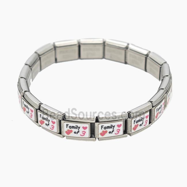 Stainless Steel Bracelet, Platinum plated