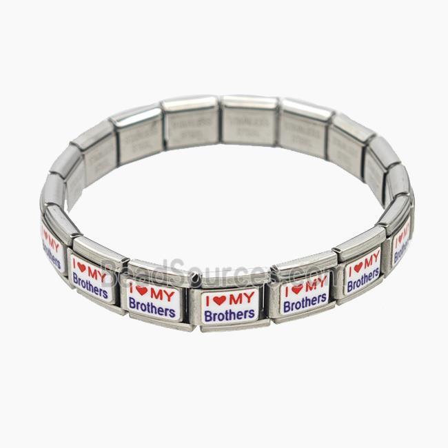 Stainless Steel Bracelet, Platinum plated