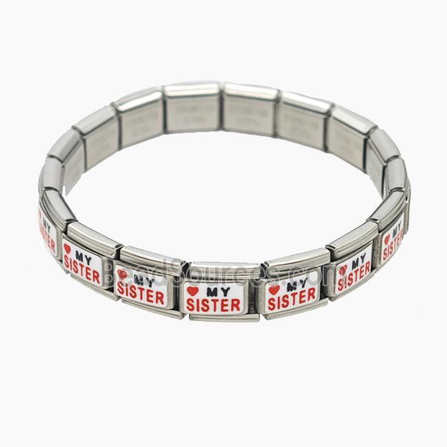 Stainless Steel Bracelet, Platinum plated