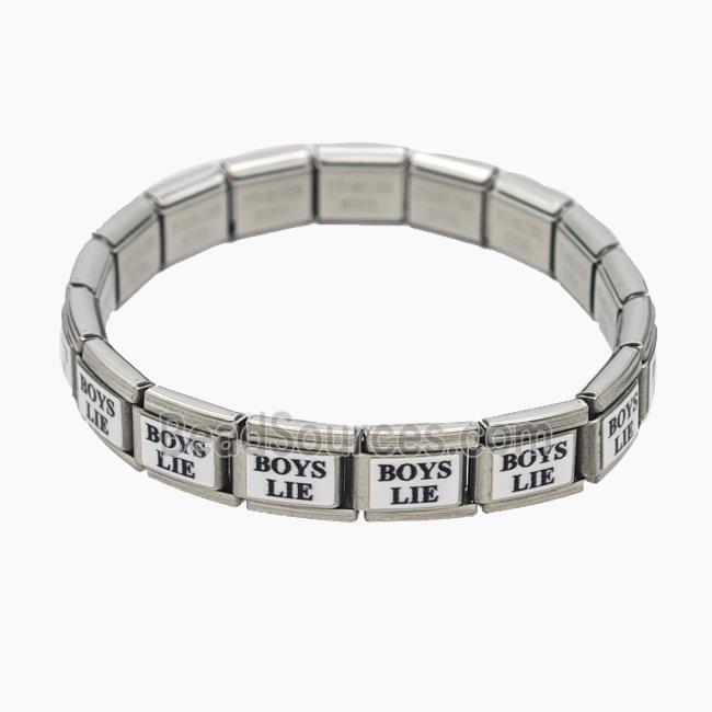 Stainless Steel Bracelet, Platinum plated