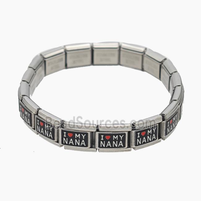 Stainless Steel Bracelet, Platinum plated