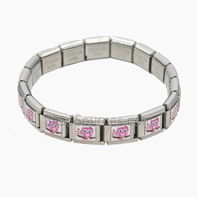 Stainless Steel Bracelet, Platinum plated