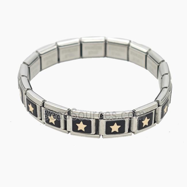 Stainless Steel Bracelet, Platinum plated