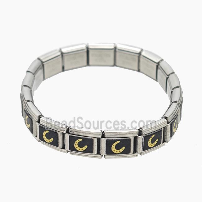 Stainless Steel Bracelet, Platinum plated