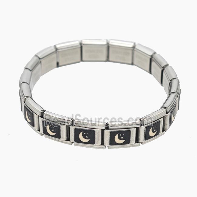 Stainless Steel Bracelet, Platinum plated