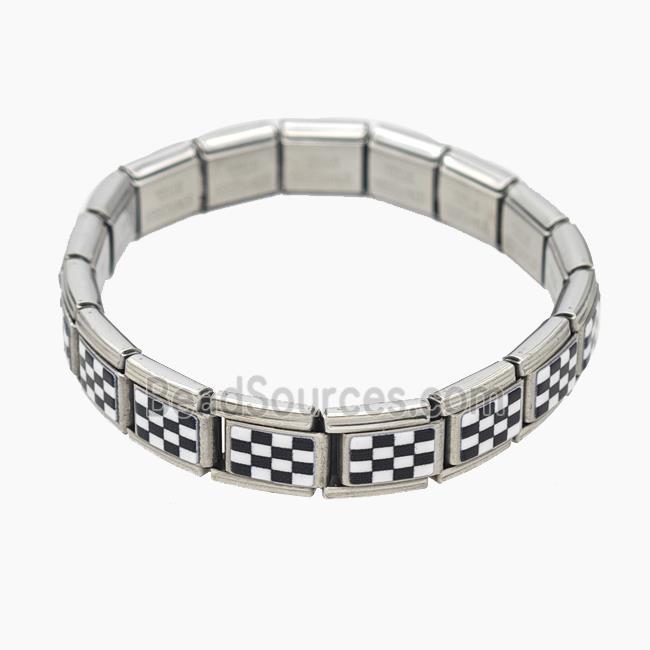 Stainless Steel Bracelet, Platinum plated