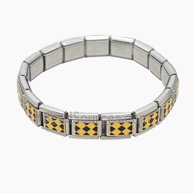 Stainless Steel Bracelet, Platinum plated