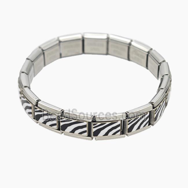 Stainless Steel Bracelet, Platinum plated