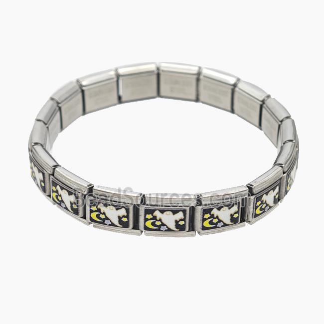 Stainless Steel Bracelet, Platinum plated