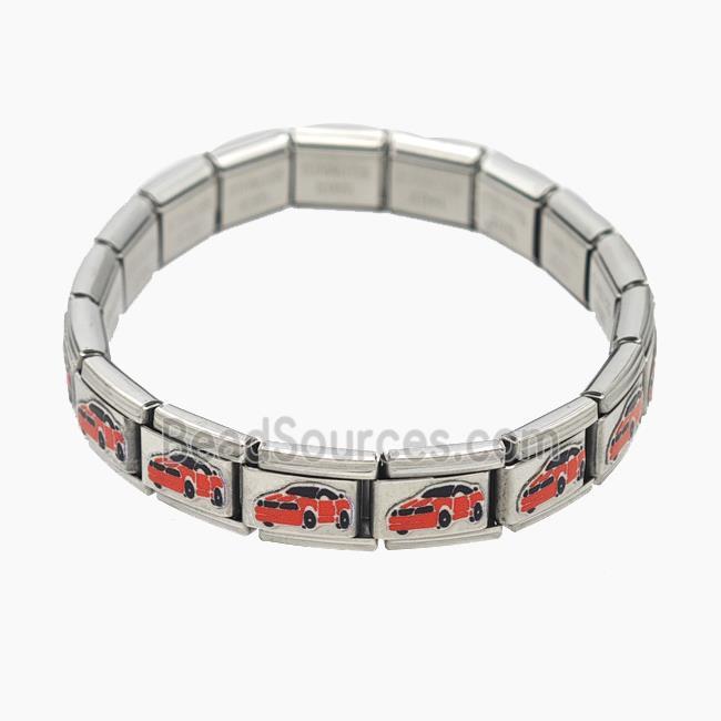 Stainless Steel Bracelet, Platinum plated