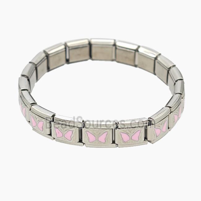 Stainless Steel Bracelet, Platinum plated