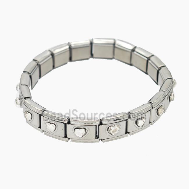 Stainless Steel Bracelet, Platinum plated