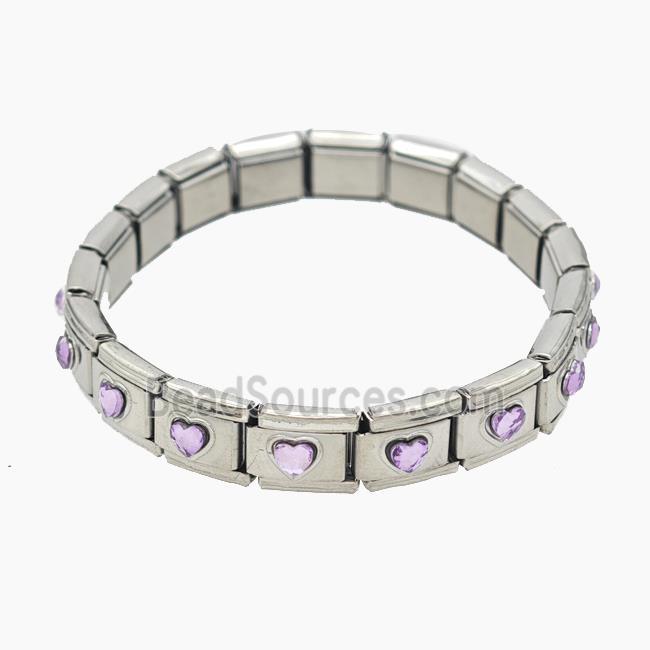 Stainless Steel Bracelet, Platinum plated