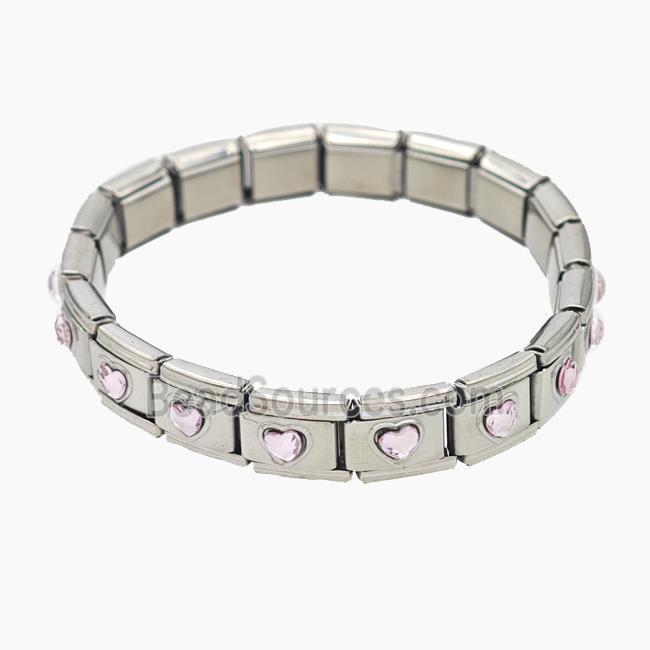 Stainless Steel Bracelet, Platinum plated