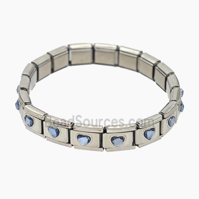 Stainless Steel Bracelet, Platinum plated