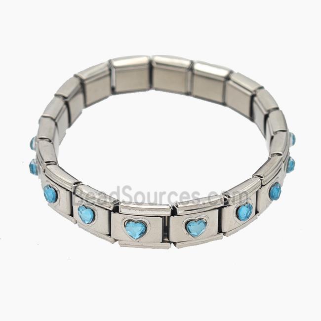 Stainless Steel Bracelet, Platinum plated