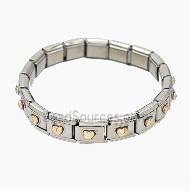 Stainless Steel Bracelet, Platinum plated