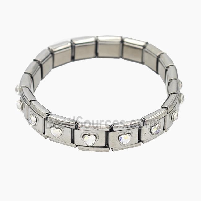 Stainless Steel Bracelet, Platinum plated