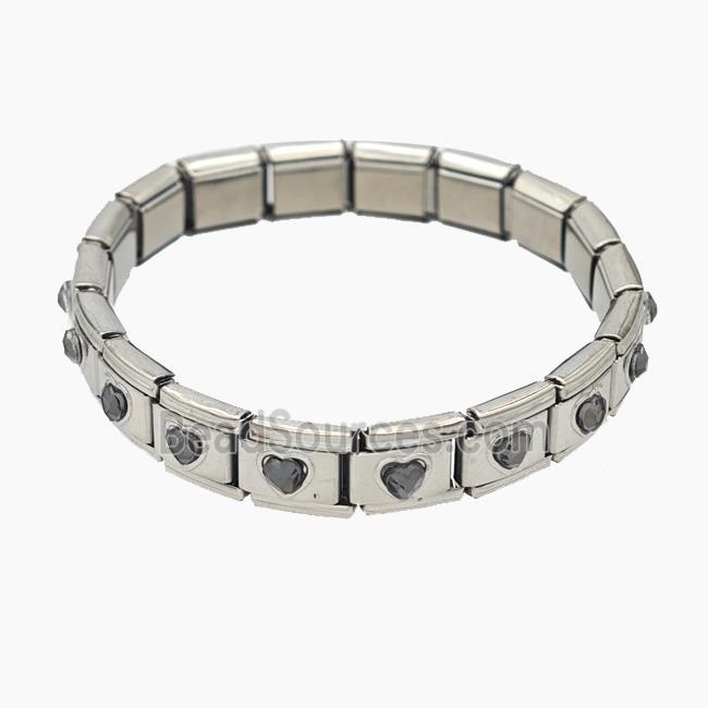 Stainless Steel Bracelet, Platinum plated